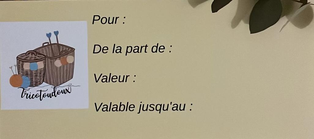 Carte cadeau Tricotoudoux