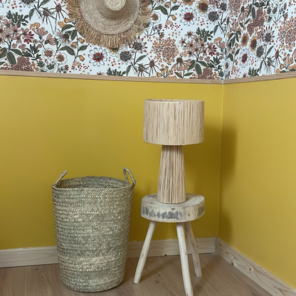 Panier haut moyen en feuilles de palmier avec anses