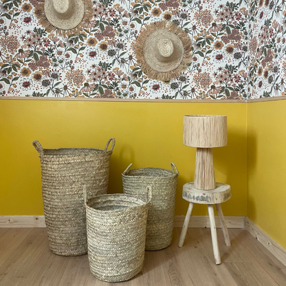 Paniers hauts en feuilles de palmier disponibles en trois tailles