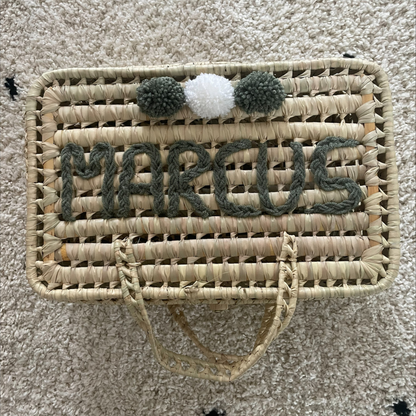 Valisette artisanale personnalisée avec le prénom Marcus